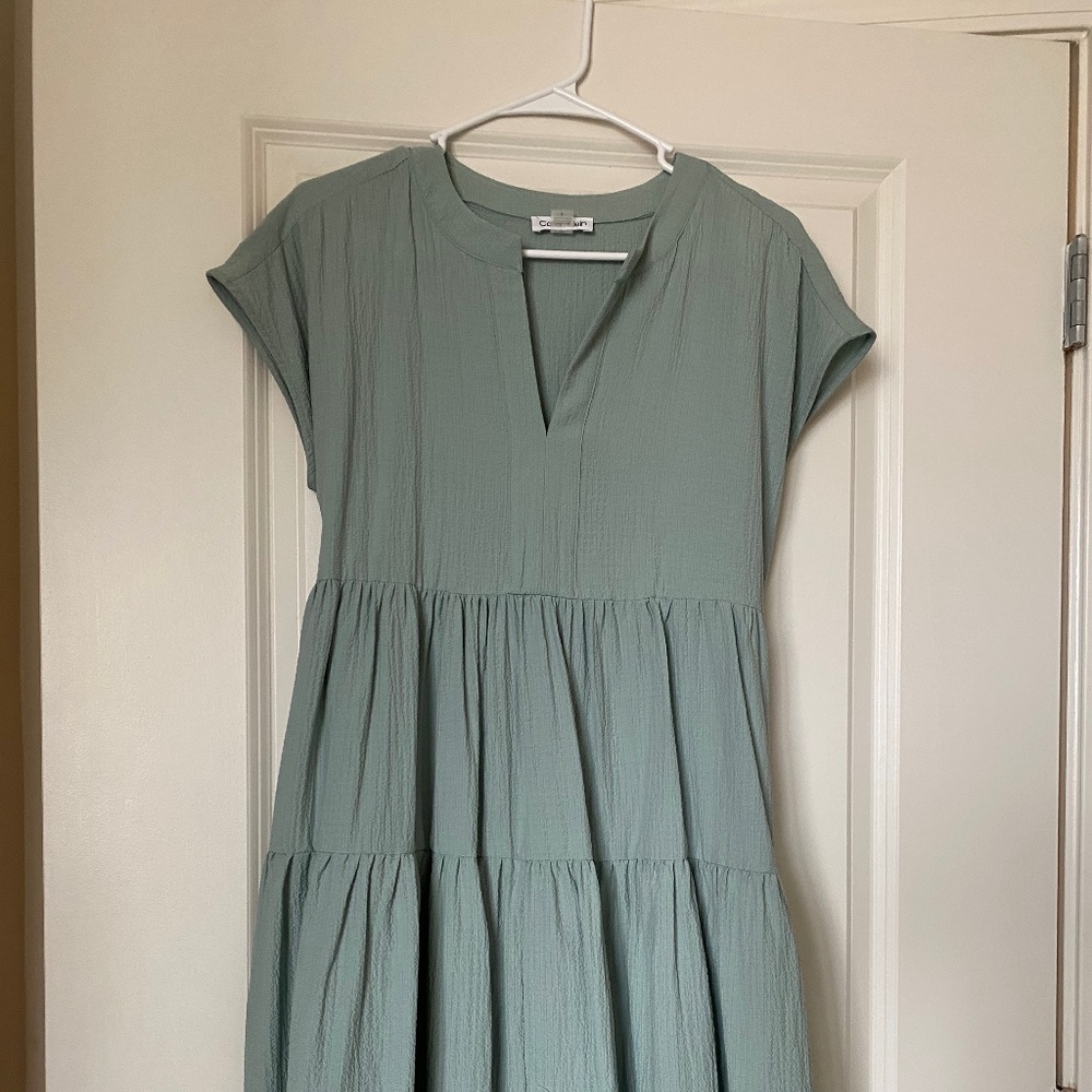 Sage green Calvin Klein midi dress